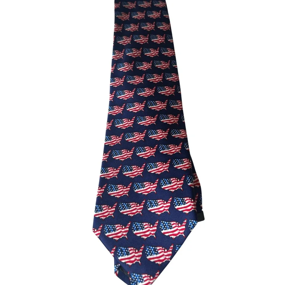 Museum Artifacts USA‎ Maps Tie American Spirit Patriotic Silk Necktie